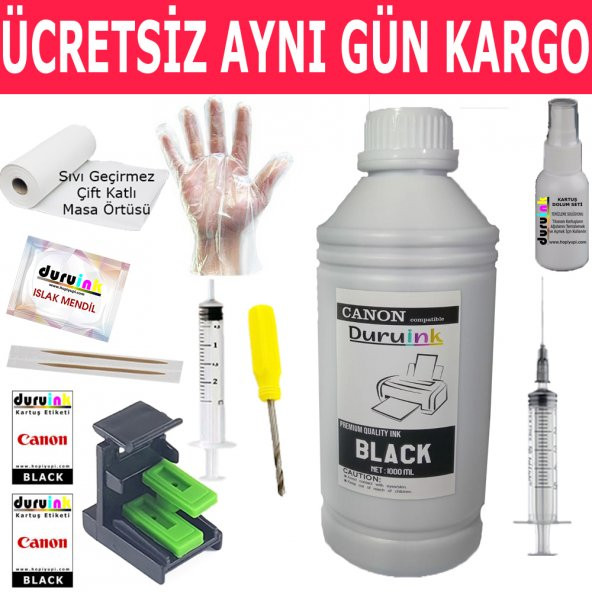 CANON MG3650 MG4150 MG4200 SİYAH KARTUŞ MÜREKKEP DOLUM SETİ 1000ML (PG 540) RENK Non Oem