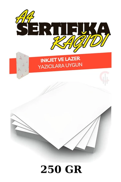 Çözüm Kağıt A4 Sertifika Kağıdı Kalın Kartuşlu Mürekkepli Tüm Yazıcılara Uygun 50 Adet 250 Gr ürün görseli