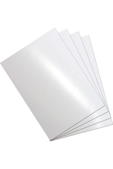 Çözüm Kağıt 50 Adet Yapışkanlı Etiket Parlak Kuşe A4 Ebat - Resim 2