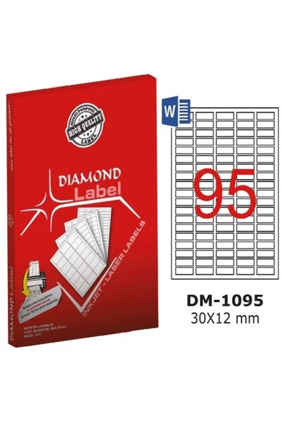 Çözüm Kağıt Label Lazer Etiket 30x12 Mm 100"lü Dm-1095