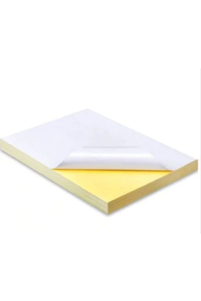 Çözüm Kağıt 100 Adet Parlak Kuşe Yapışkan Etiket Sticker A3 Ebat 29,7x42 Cm