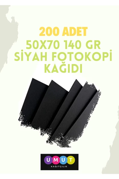 Çözüm Kağıt 50x70 140 Gr Siyah Fotokopi Kağıdı 200 Adet Siyah Kağıt ürün görseli