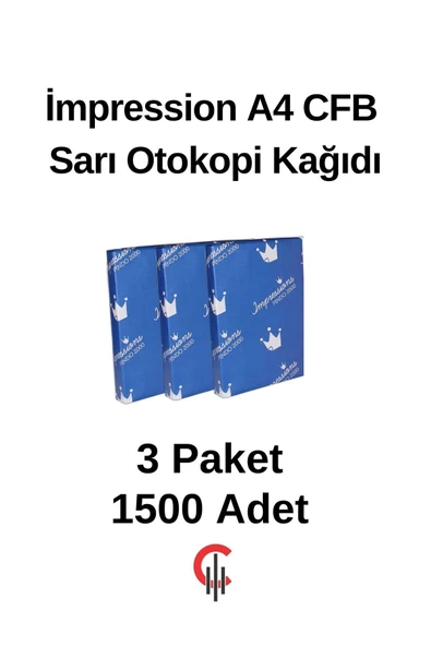 Çözüm Kağıt İmpression A4 Cfb Sarı Otokopi Kağıdı 3 Paket 1500 Adet