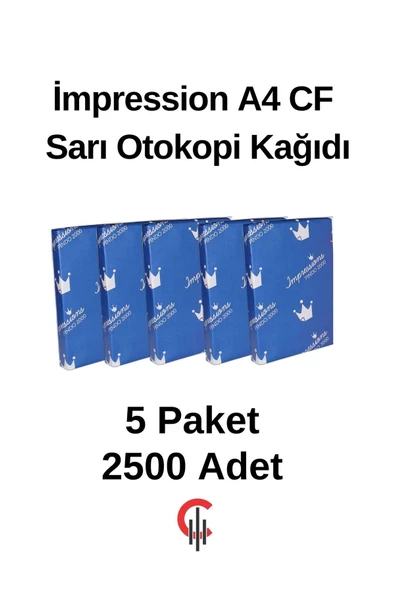 Çözüm Kağıt İmpression A4 Cf Sarı Otokopi Kağıdı 5 Paket 2500 Adet