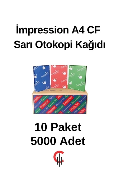 Çözüm Kağıt İmpression A4 Cf Sarı Otokopi Kağıdı 10 Paket 5000 Adet ürün görseli