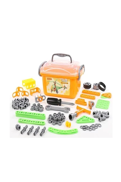 Polesie 83418 Construction Set Young Engineer-helicopter, 129 Pcs (Container)