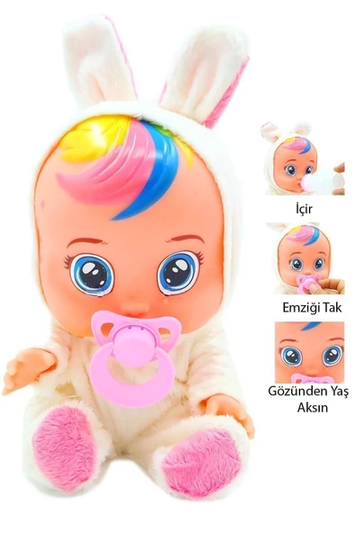 OYUNCAK STORE Tulumlu Göz Yaşı Döken Ve Konuşan Et Bebek Konuşan Bebeğim 30cm