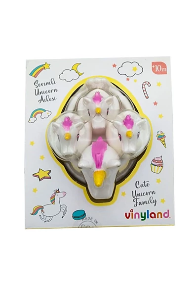 OYUNCAK STORE Sevimli Unicorn Ailesi Banyo Oyuncakları - Vinil Oyuncak