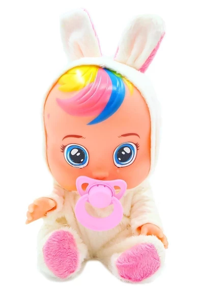 Global Toys Mavi Beyaz Ve Pembe Renk Ağlayan Ve Konuşan Et Bebek - Resim 3