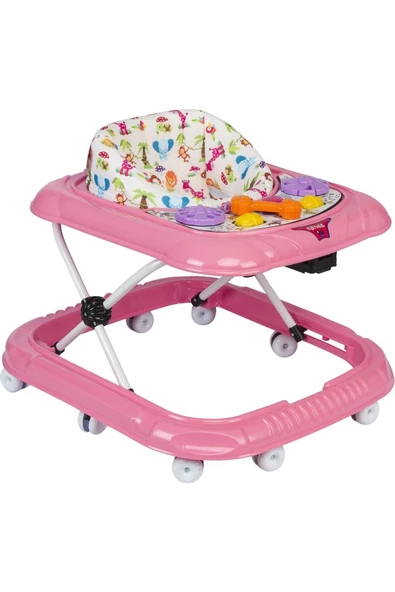 OYUNCAK STORE 3 Kademeli Lüx Balıklı Bebek Yürüteç 10 Teker Pembe Oyuncaklı Örümcek - Resim 2