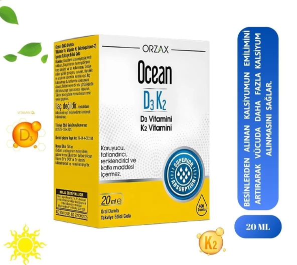 Ocean Vitamin D3 K2 20 ml Damla