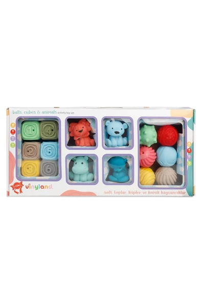 OYUNCAK STORE Vinyland 16'lı Aktivite oyuncak seti - balls cubes animals activity toy set