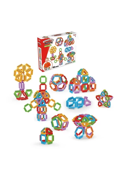 DEDE 03895 Geometrik Puzzle 96 Parça -dede