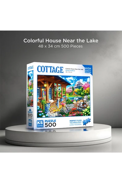 OYUNCAK STORE Colorful House Near the Lake 500 Parça Yapboz - Colorful House Near the Lake 500 Pcs Puzzle