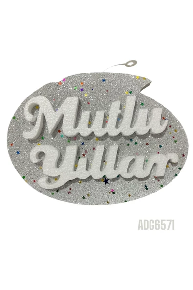 OYUNCAK STORE Mutlu Yıllar Strafor Süs - 23x16,5 Cm