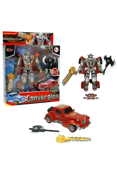 OYUNCAK STORE Pilli Sesli Ve Işıklı Robota Dönüşebilen Klasik Transformers Arabalar