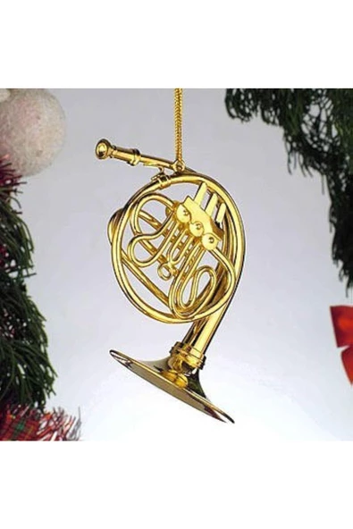 OYUNCAK STORE Yılbaşı Ağacı Süsü Noel Müzik Aleti Süsü Altın Rengi 5 Adet