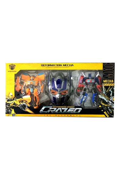 OYUNCAK STORE Maskeli Dönüşen Transformes Robot Seti 2li Robot