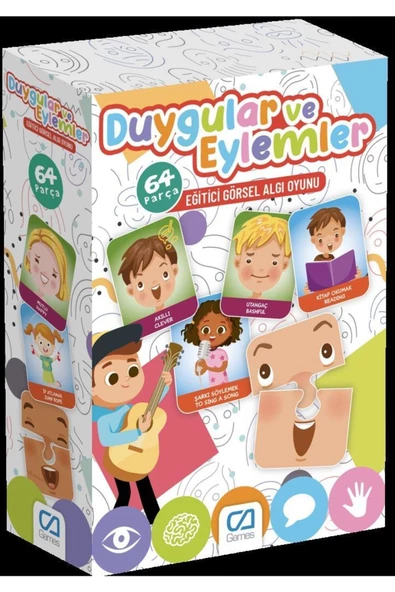 CA Games Eğitici Oyuncaklar Duygu ve Eylemler 64 Parça Eğitici Görsel Algı Oyunu