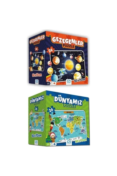 CA Games 2'li Dünyamız Ve Gezegenler Yer Puzzle Seti