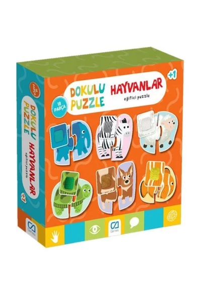 CA Games +1 Yaş Hayvanlar Dokulu Puzzle 18 Parça