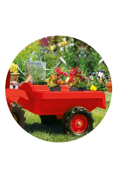 DOLU OYUNCAK Dolu Römorklu Kepçeli Traktör Pedallı Kırmızı - 5