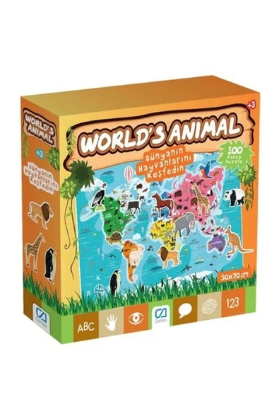 Ca Oyuncak Games World's Animal 100 Parça Puzzle 5152