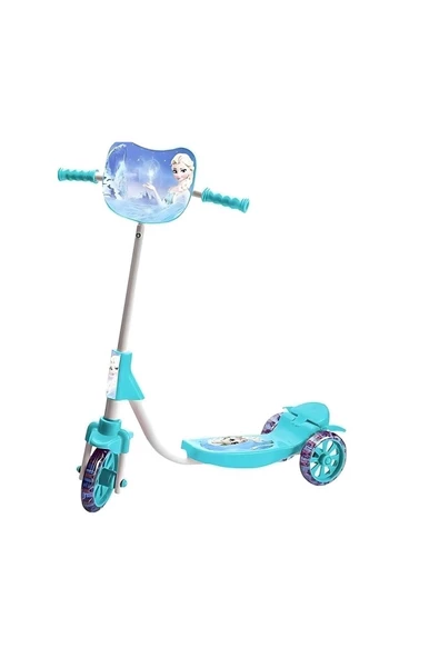 OYUNCAK STORE Silikon Tekerlekli Frenli 3 Teker Çocuk Scooter Frozen Karlı kız Temalı Scooter