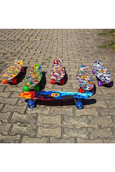 OYUNCAK STORE Şeffaf Silikon Tekerlekli Işıklı Kaykay 60 cm - 4 Teker Kaykay - 3