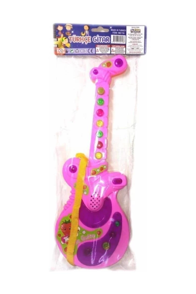 CAN Sesli Işılklı Gitar . Müzikli Gitar . 35 Cm Boyunda Şık Gösterişli Gitar Fma06153