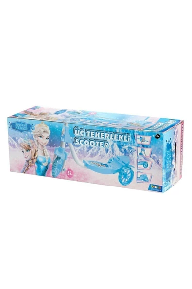 Beren Oyuncak Frozen Elsa Karlar Kraliçesi 3 Tekerlekli Frenli Çocuk Scooter (55 kg Taşıma Kapasiteli) - 3