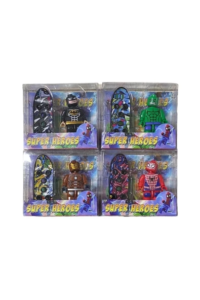 OYUNCAK STORE Avengers Yenilmezler Kaykaylı Figür Seti - Super Heroes Figur Seti