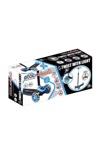 OYUNCAK STORE 3 Led Işıklı 3 Tekerlekli Yükseklik Ayarlı Mavi Scooter 6+ Yaş Mavi - Resim 3