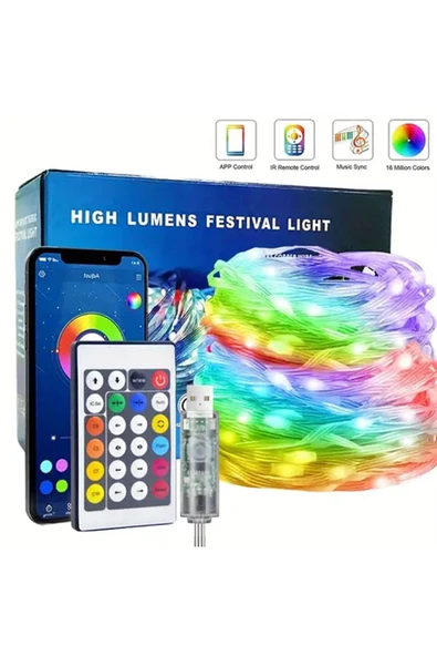 OYUNCAK STORE Sesle Renk Değiştiren Uzaktan Kumandalı Renk Değiştiren RGB Led Işıklar