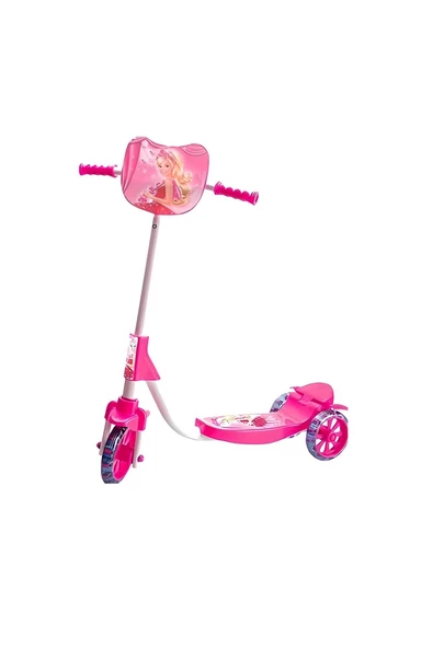 OYUNCAK STORE Silikon Tekerlekli Frenli 3 Teker Çocuk Scooter Pembe Renk