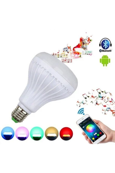 5M LED BLUETOOTH AMPUL HOPARLÖR VE RENK SEÇENEĞİ 12W KUMANDALI RGB 5M