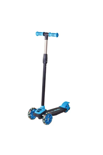 OYUNCAK STORE 3 Led Işıklı 3 Tekerlekli Yükseklik Ayarlı Mavi Scooter 6+ Yaş Mavi - Resim 2