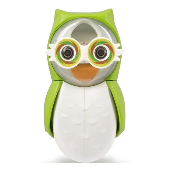 Rocs Flipper Zamanlayıcılı ( 1 Dakika ) Hijyenik Diş Fırçası Kabı Yeşil Baykuş - 2