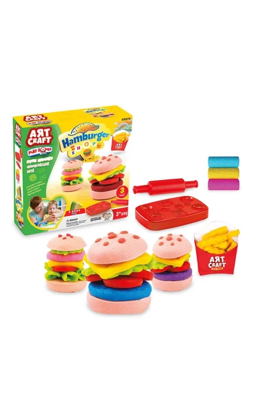 DEDE 03573 , Hamburger Set Oyun Hamuru 150 gr / 3 Yaş