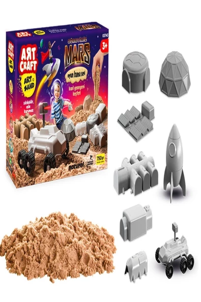 DEDE Art Craft Görevimiz Mars Kinetik Kum Oyun Seti 750 Gr