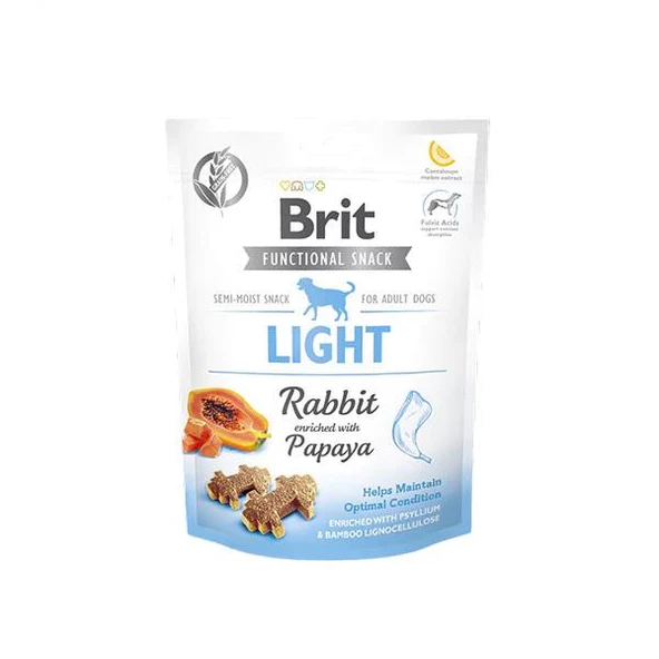 Brit Light Glütensiz Tavşanlı ve Papayalı Kilo Kontrolü Sağlayan Köpek Ödülü 150gr