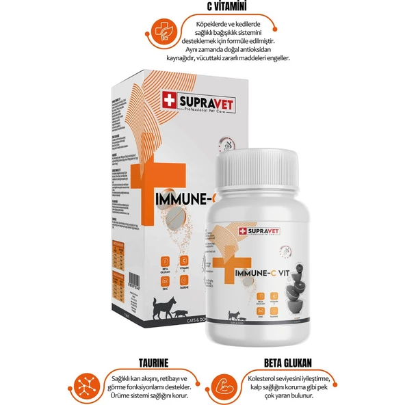 Immune C + Zinc Kedi ve Köpek Için  Tablet (75 Tablet)