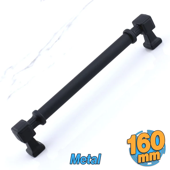 Talas Siyah Renk Metal Kulp 160 mm Mutfak Dolap Çekmece Mobilya Dolabı Kapak Kulpları Kulb 16 cm