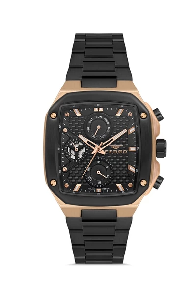 Ferro FM11485A-R Quartz Çelik Siyah 40 mm Erkek Kol Saati