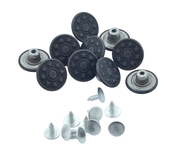 Büyük Boy 10 Adet Kot Pantolon Düğmesi, Jean Düğmesi Koyu Grı Anrasit Renk 17mm