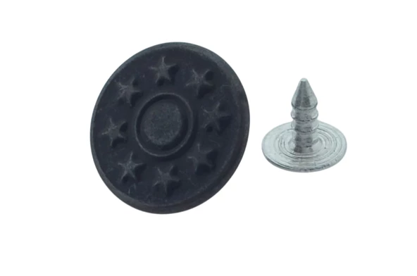 Büyük Boy 10 Adet Kot Pantolon Düğmesi, Jean Düğmesi Koyu Grı Anrasit Renk 17mm - 2