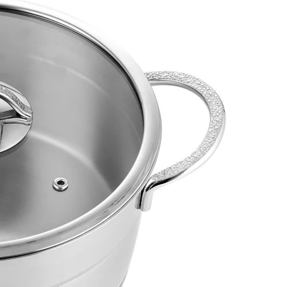 Nehir Silver Mat Trend 22 cm Derin Çelik Tencere - 3