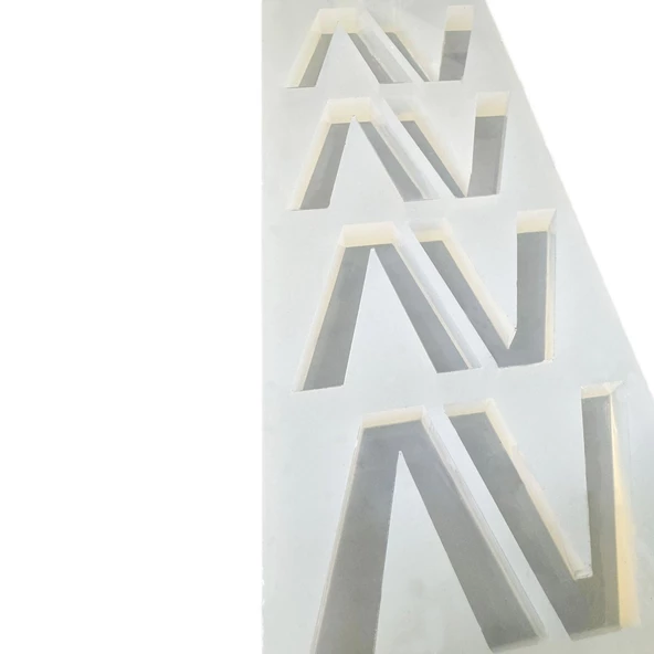 Epoksi Çoklu Silikon Kalıp V Harfi Anahtarlık Reçine Seri Döküm Kalıbı 4 CM 10 Lu - Resim 5