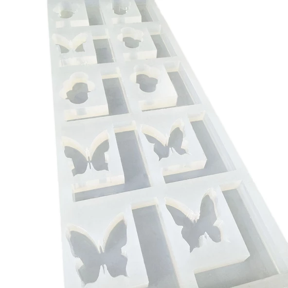 Epoksi Çoklu Silikon Kalıp L Harfi Anahtarlık Reçine Seri Döküm Kalıbı 4 CM 10 Lu - 5
