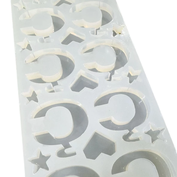 Epoksi Çoklu Silikon Kalıp Ç Harfi Anahtarlık Reçine Seri Döküm Kalıbı 4 CM 10 Lu - 2